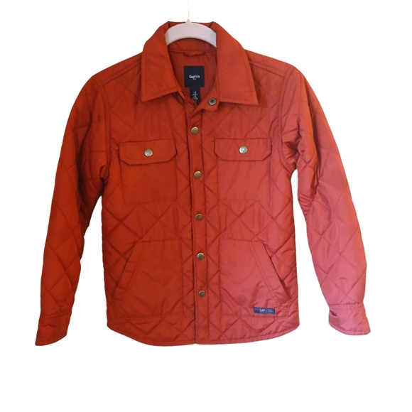Gap Kids Dark Orange Quilted Jacket Size M - Picture 1 of 9